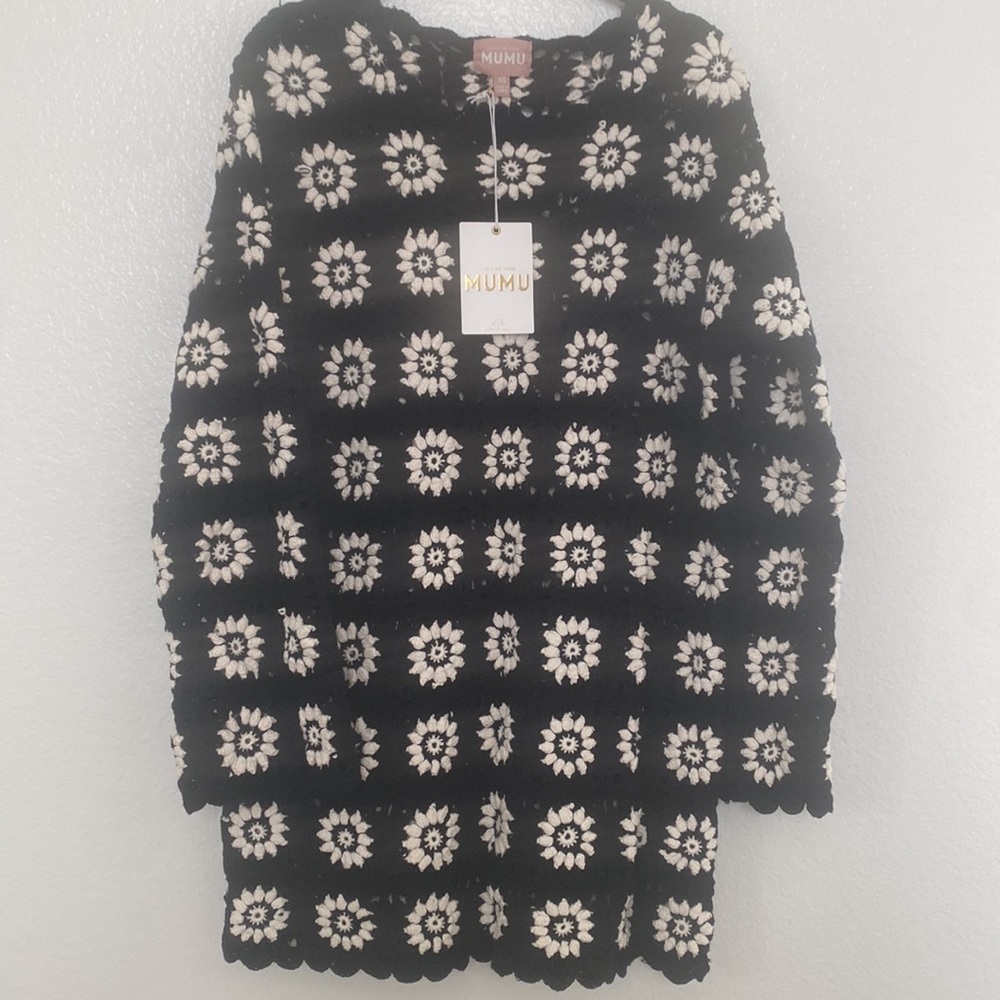 Show Me Your Mumu Mamacita Cover Up Black Flower Crotchet